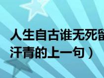 人生自古谁无死留取丹心照汗青（留取丹心照汗青的上一句）