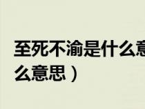 至死不渝是什么意思解释词语（至死不渝是什么意思）