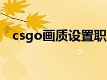 csgo画质设置职业选手（csgo画质设置）