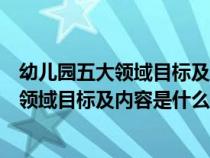 幼儿园五大领域目标及内容有内在的逻辑联系（幼儿园五大领域目标及内容是什么）