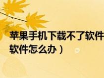 苹果手机下载不了软件怎么办一直转圈（苹果手机下载不了软件怎么办）