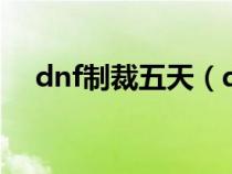 dnf制裁五天（dnf制裁5天多久能洗白）