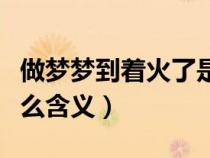 做梦梦到着火了是什么预兆（做梦着火了有什么含义）