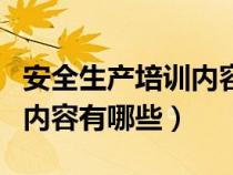 安全生产培训内容有哪些食堂（安全生产培训内容有哪些）