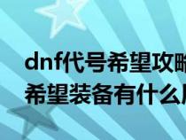 dnf代号希望攻略的装备是干嘛的（dnf代号希望装备有什么用）