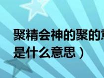 聚精会神的聚的意思是什么?（聚精会神的聚是什么意思）