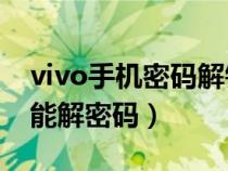 vivo手机密码解锁怎么解（Vivo手机怎么才能解密码）