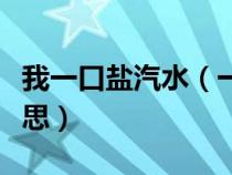 我一口盐汽水（一口盐汽水喷死你你是什么意思）