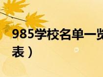 985学校名单一览表排名（985学校名单一览表）