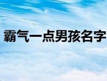 霸气一点男孩名字（高雅霸气男孩名字大全）