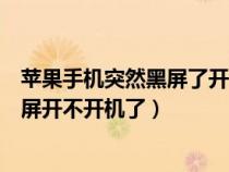 苹果手机突然黑屏了开不了机是怎么回事（苹果手机突然黑屏开不开机了）