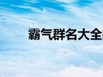 霸气群名大全搞笑（霸气群名大全）