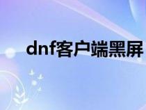 dnf客户端黑屏（dnfpk黑屏解决方法）