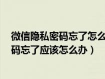 微信隐私密码忘了怎么办oppo手机怎么解锁（微信隐私密码忘了应该怎么办）