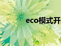 eco模式开启（eco如何使用）