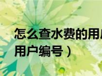 怎么查水费的用户编号 方法（怎么查水费的用户编号）