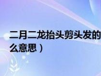 二月二龙抬头剪头发的寓意是什（二月二龙抬头剪头发是什么意思）