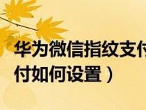 华为微信指纹支付哪里设置（华为微信指纹支付如何设置）