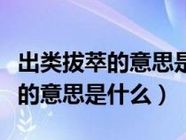 出类拔萃的意思是什么意思啊英语（出类拔萃的意思是什么）