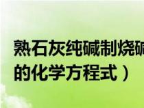 熟石灰纯碱制烧碱反应类型（熟石灰制取烧碱的化学方程式）