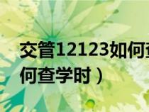 交管12123如何查学时2023（交管12123如何查学时）