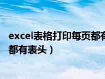 excel表格打印每页都有表头如何设置（excel表格打印每页都有表头）