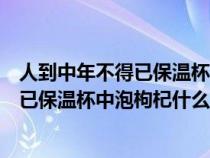 人到中年不得已保温杯里泡枸杞横批是什么（人到中年不得已保温杯中泡枸杞什么意思）