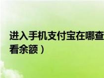 进入手机支付宝在哪查看余额查询（进入手机支付宝在哪查看余额）