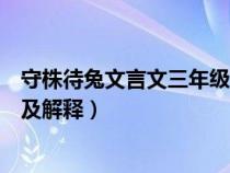 守株待兔文言文三年级下册朗读（三年级语文守株待兔朗读及解释）