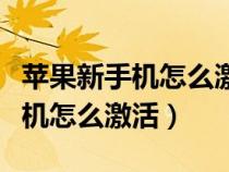 苹果新手机怎么激活使用教程视频（苹果新手机怎么激活）