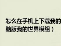 怎么在手机上下载我的世界电脑版模组（手机上怎么下载电脑版我的世界模组）