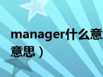 manager什么意思英语翻译（Manager什么意思）