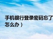 手机银行登录密码忘了怎么办邮政（手机银行登录密码忘了怎么办）