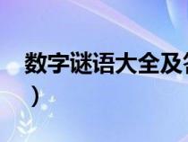 数字谜语大全及答案1000个（数字谜语大全）