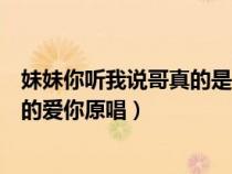 妹妹你听我说哥真的是很爱你歌词（妹妹你听我说呀哥是真的爱你原唱）