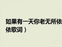 如果有一天你老无所依请记得还有我（如果有一天我老无所依歌词）