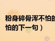 粉身碎骨浑不怕的下一句是么（粉身碎骨浑不怕的下一句）