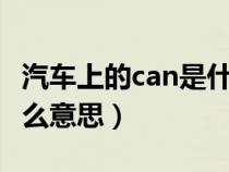 汽车上的can是什么意思（汽车上的CAN是什么意思）