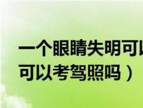 一个眼睛失明可以学驾照吗?（眼睛失明一只可以考驾照吗）