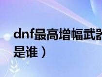 dnf最高增幅武器是谁的（dnf最高增幅武器是谁）