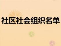 社区社会组织名单（社区10个社会组织名称）