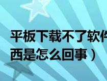 平板下载不了软件怎么回事（平板下载不了东西是怎么回事）