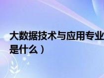 大数据技术与应用专业是做什么的（大数据技术与应用专业是什么）