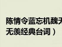 陈情令蓝忘机魏无羡经典台词（陈情令蓝湛魏无羡经典台词）