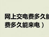 网上交电费多久能来电插着卡买电（网上交电费多久能来电）