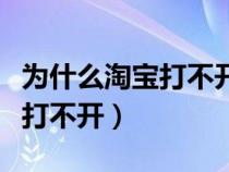 为什么淘宝打不开网页怎么办（淘宝网为什么打不开）