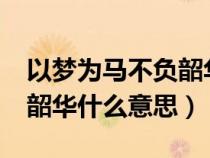 以梦为马不负韶华什么意思?（以梦为马不负韶华什么意思）