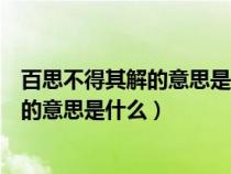 百思不得其解的意思是什么并用其写一句话（百思不得其解的意思是什么）