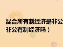 混合所有制经济是非公有制经济吗对吗（混合所有制经济是非公有制经济吗）