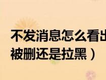 不发消息怎么看出被删除（不发消息怎么看出被删还是拉黑）